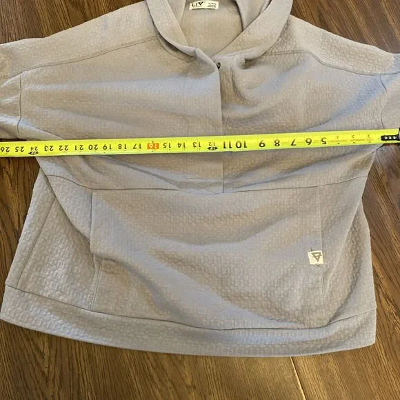 LIV Outdoor Hoodie Women’s Size XL Gray Pullover Snap Button - Picture 7 of 9